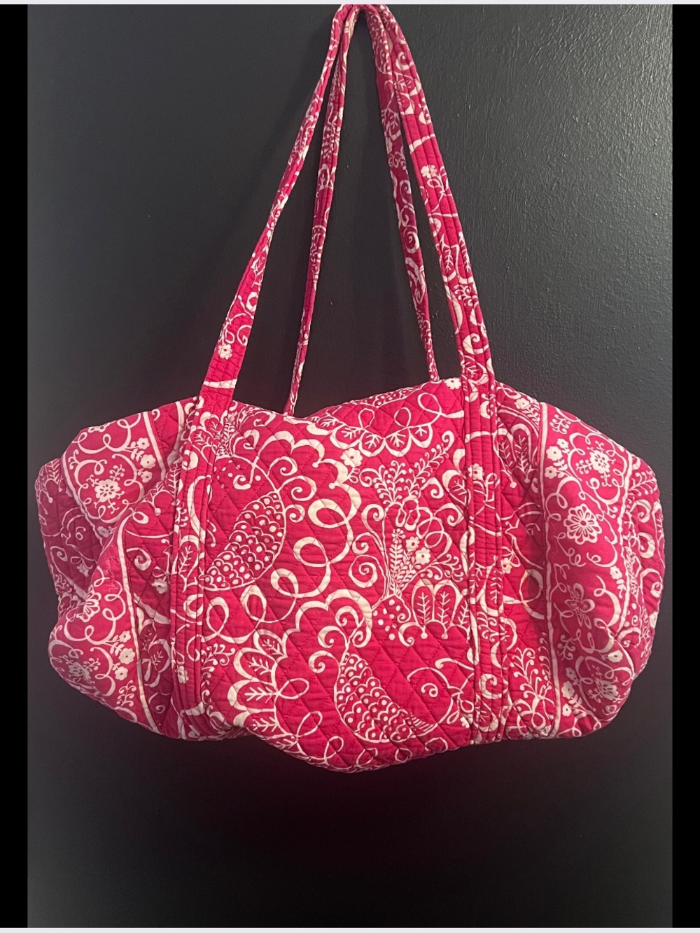 Vera Bradley Quilted Pink Patterned Large Duffle Bag